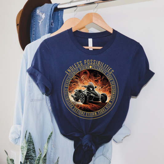 Motorcycler  Motobiker Triker Three Wheels Funny Riding T-Shirt